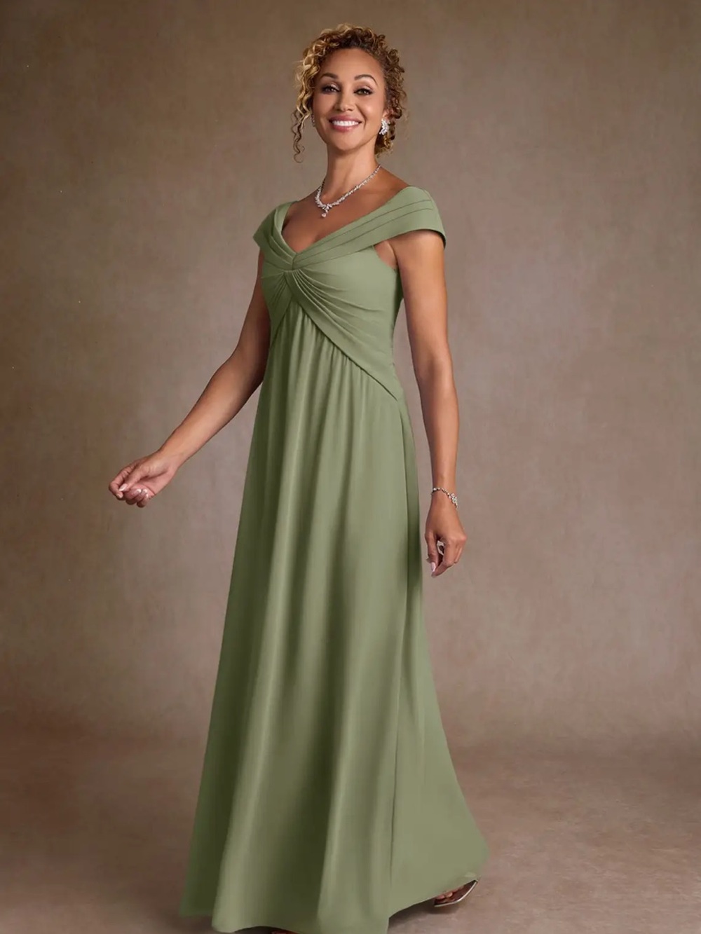 Azazie Myrtle Dress in Pistachio Green